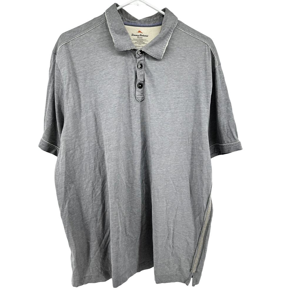 Tommy Bahama Jeans Island Modern Fit Polo Shirt 100% Cotton Gray XLarge